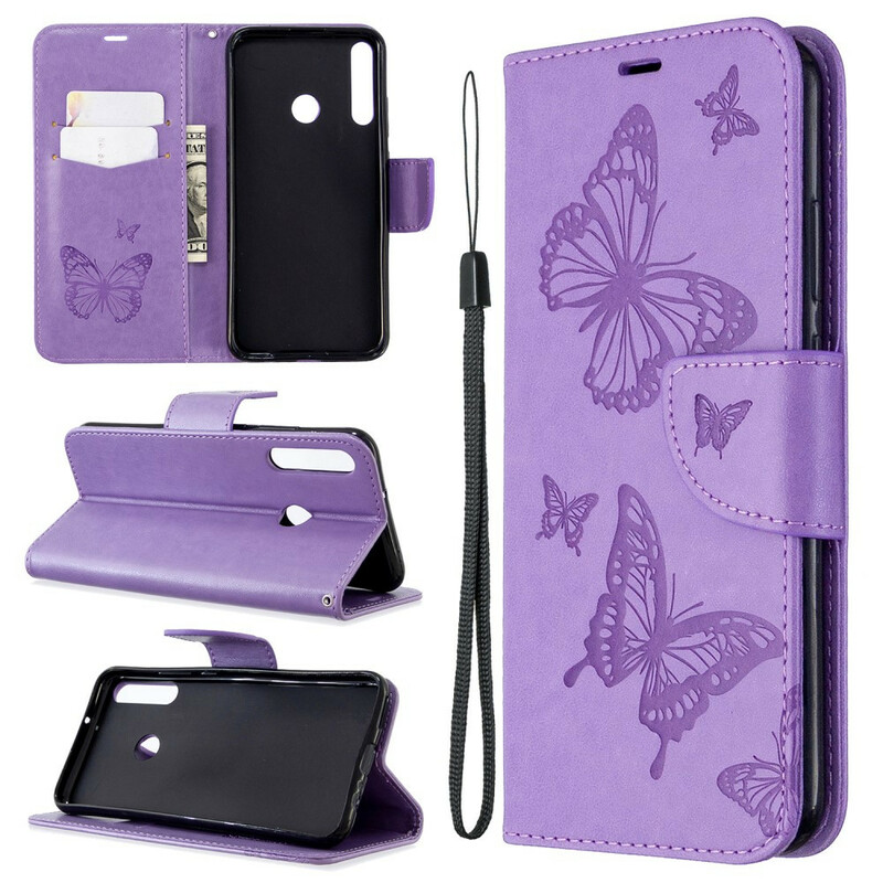 Case Huawei P40 Lite E Butterflies and Oblique Flap