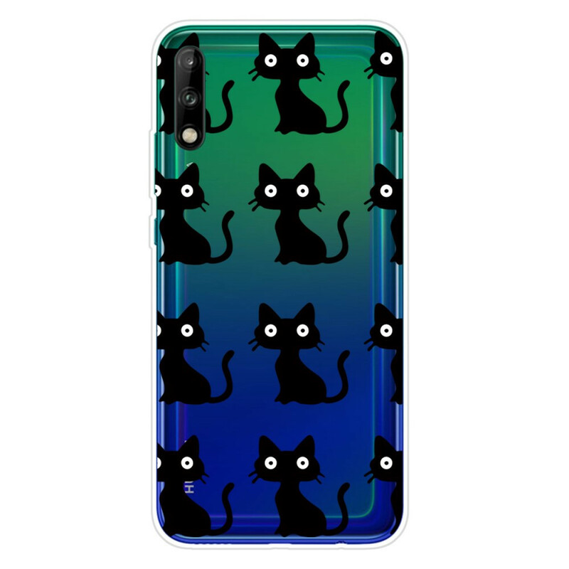 Huawei P40 Lite E Cover Multiple Black Cats