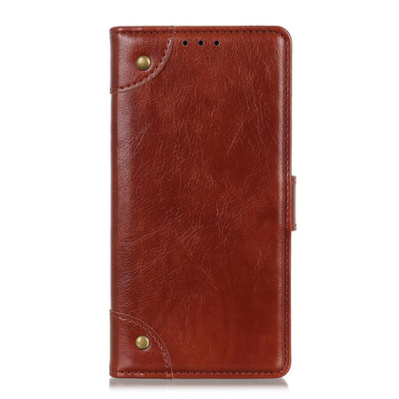 Flip Cover Sony Xperia L4 Style Cuir Nappa Rivets Vintage