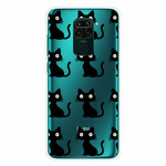 Xiaomi Redmi Note 9 Cover Multiple Black Cats