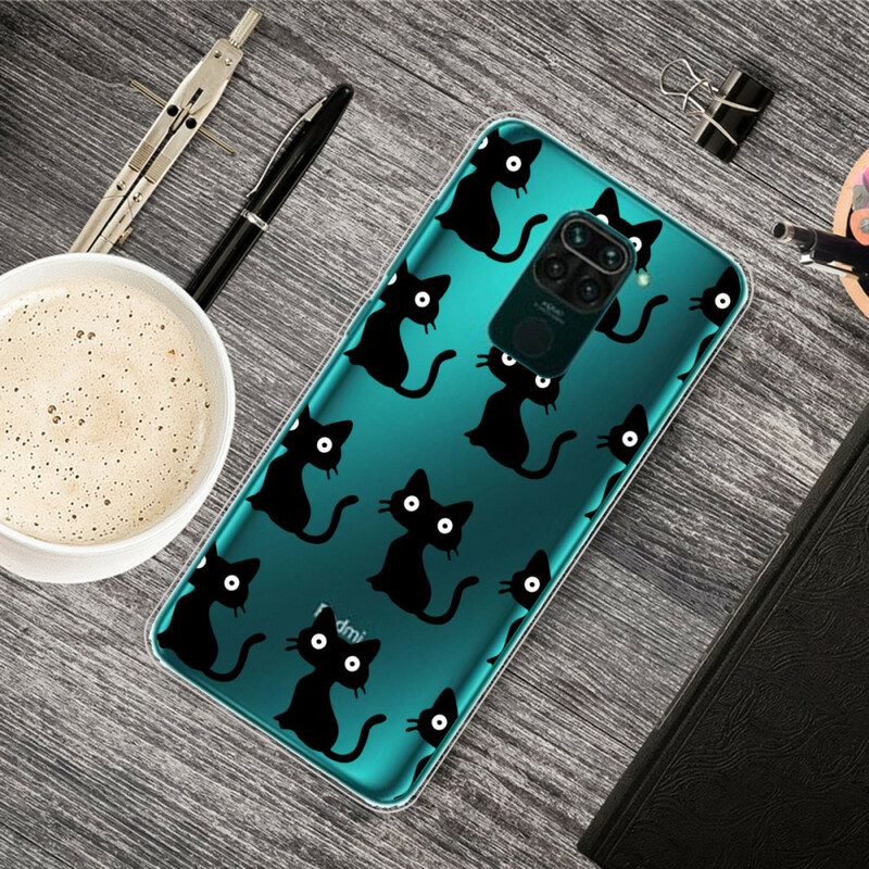 Xiaomi Redmi Note 9 Cover Multiple Black Cats