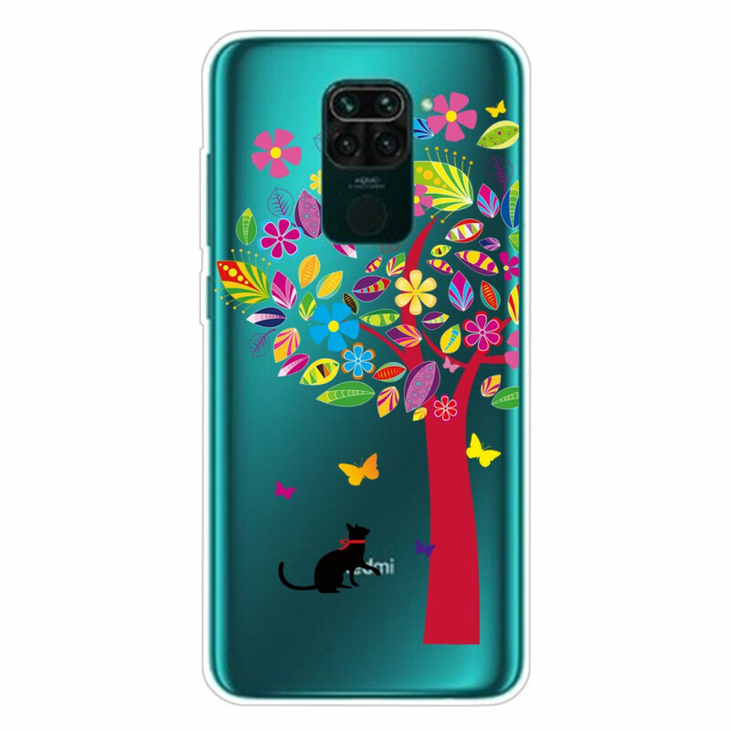 Xiaomi Redmi Note 9 Case Cat under the Colorful Tree