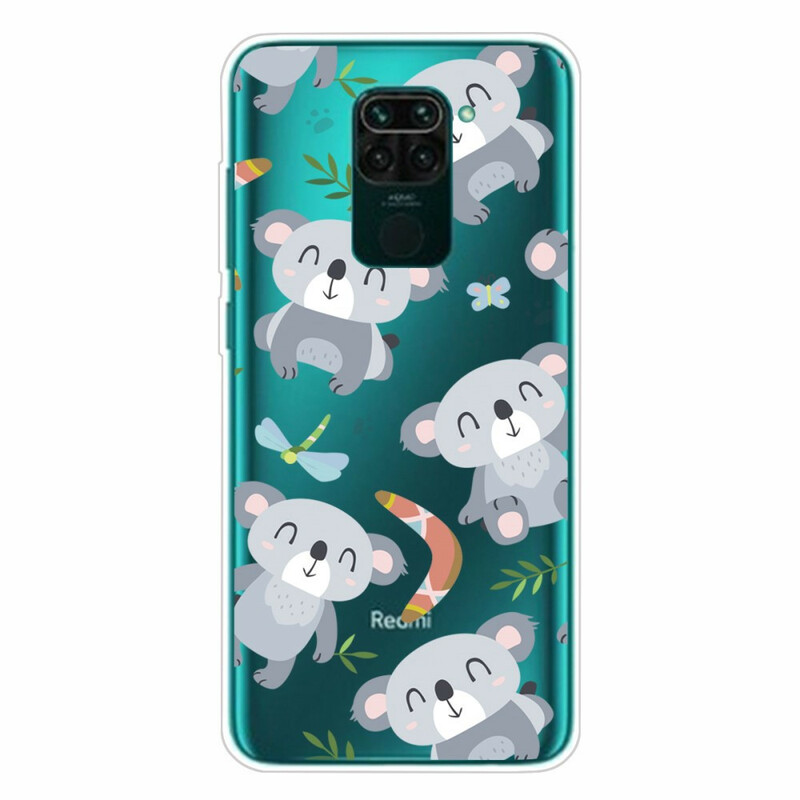 Case Xiaomi Redmi Note 9 Petits Pandas Gris