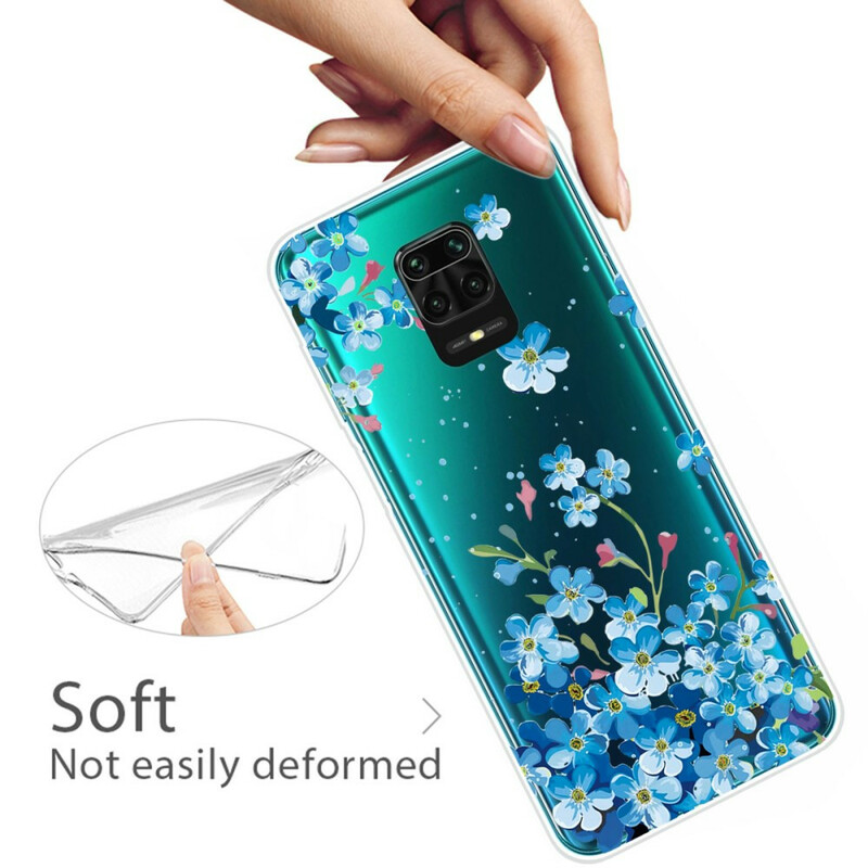 Funda Xiaomi Redmi Note 9S / Redmi Note 9 Pro Flores Azul - Dealy