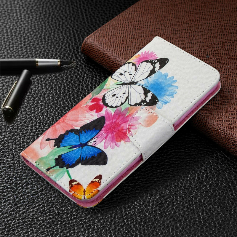 Cover Huawei P40 Lite Painted Butterflies and Flowers