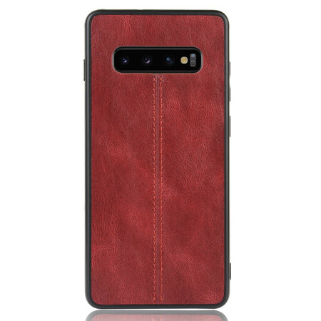 Samsung Galaxy S10 Plus Case Leather Effect Stitching