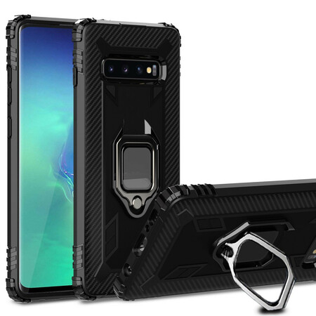 Samsung Galaxy S10 Plus Ring and Carbon Fiber Case