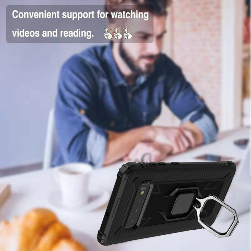 Samsung Galaxy S10 Plus Ring and Carbon Fiber Case