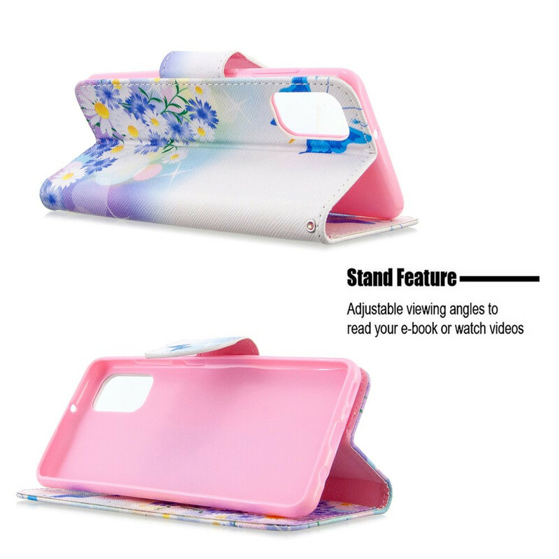 Samsung Galaxy A41 Case Painted Butterflies and Flowers