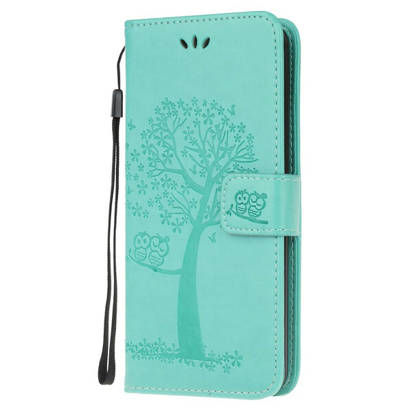 Case Samsung Galaxy A41 Tree and Owls with Strap
