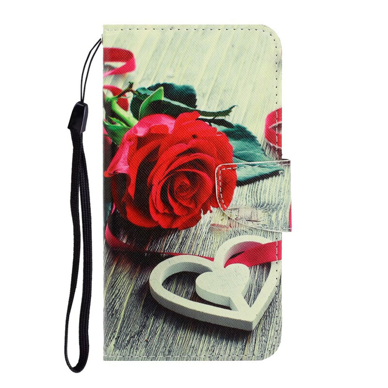 Case Samsung Galaxy A41 Colored Flowers with Strap