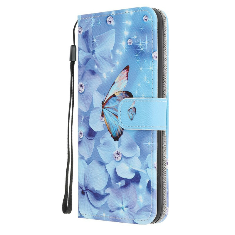 Case Samsung Galaxy A41 Diamond Butterflies with Lanyard