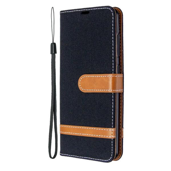 Samsung Galaxy A41 Fabric and Leather Effect Case with Strap