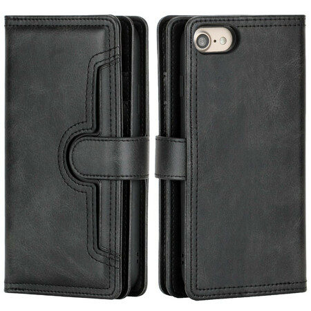 Case iPhone Se 2 /8 /7 Leather Effect Multi-Card with Strap