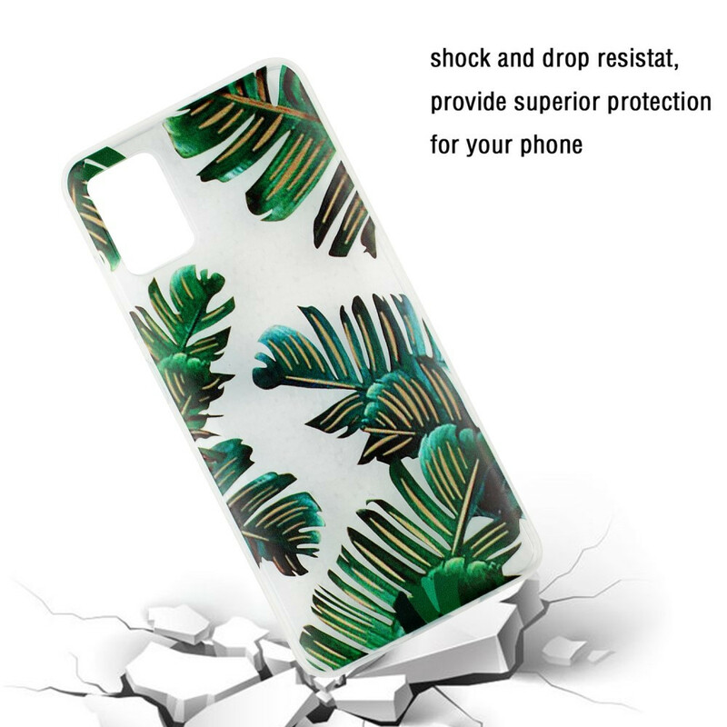 Samsung Galaxy A51 Clear Case Green Leaves