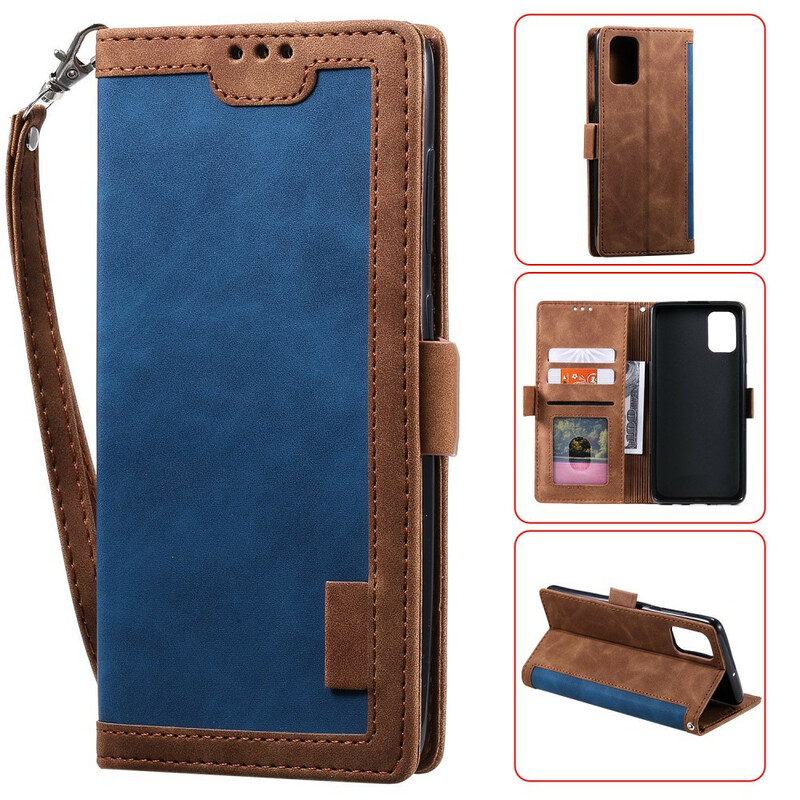 Case Samsung Galaxy A51 Two-tone Leatherette Reinforced Contours Case Samsung Galaxy A51 Two-tone Leatherette Reinforced Contours