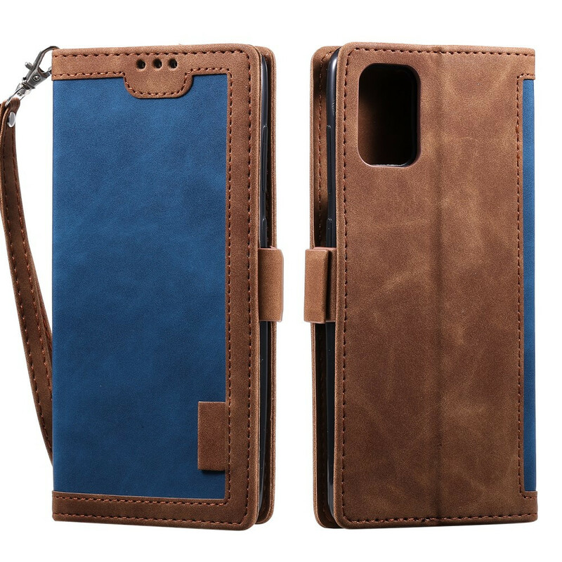 Case Samsung Galaxy A51 Two-tone Leatherette Reinforced Contours Case Samsung Galaxy A51 Two-tone Leatherette Reinforced Contours