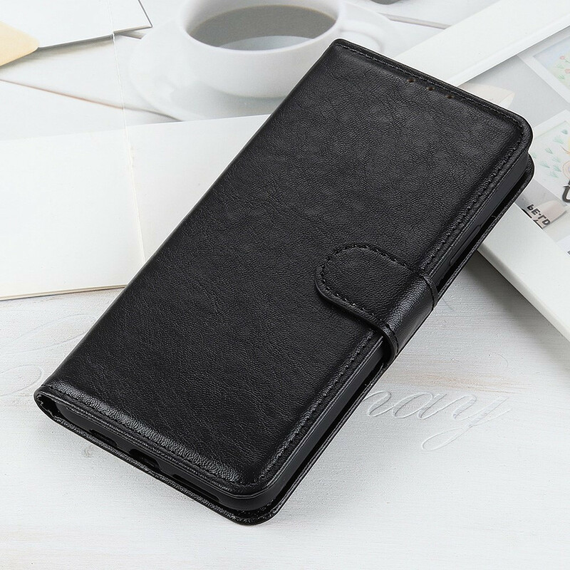 Cover Samsung Galaxy A21s Leather Effect Shiny Front Flap