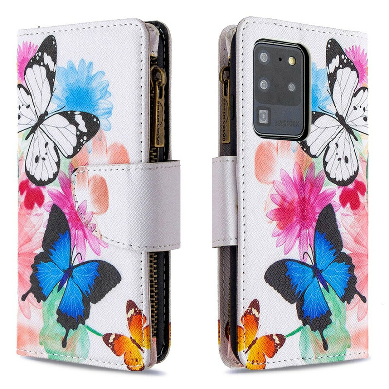 Samsung Galaxy S20 Ultra Case with Butterfly Zipper Pocket