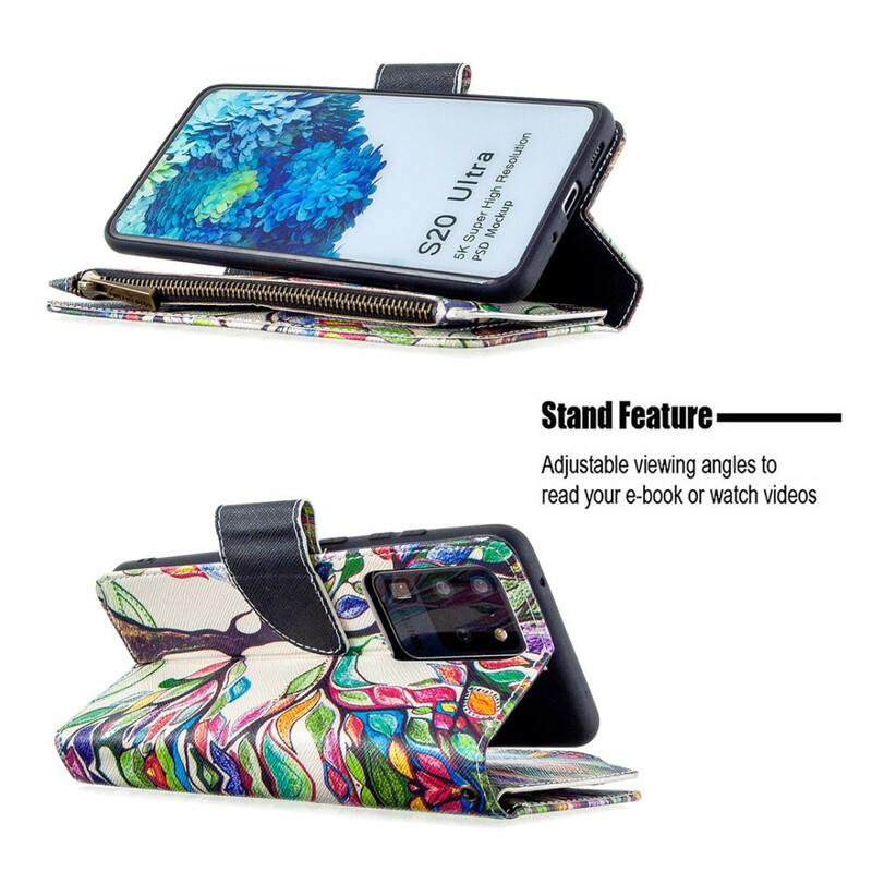 Samsung Galaxy S20 Ultra Case with Zipped Pocket Tree