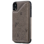 Leatherette iPhone XR Case Card Holder Cat