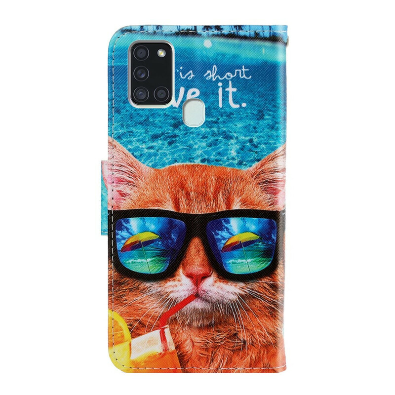 Samsung Galaxy A21s Cat Live It Lanyard Case