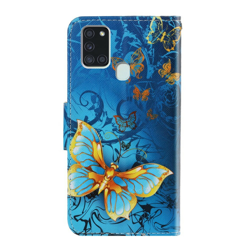 Case Samsung Galaxy A21s Variations Butterflies with Strap