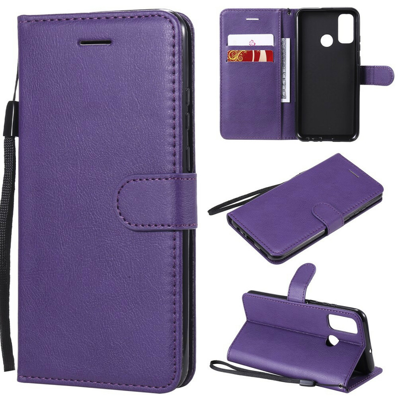 Case Huawei P Smart 2020 Leather effect with strap