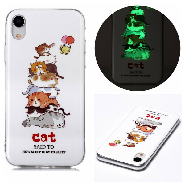 Case iPhone XR Cats Fluorescente
