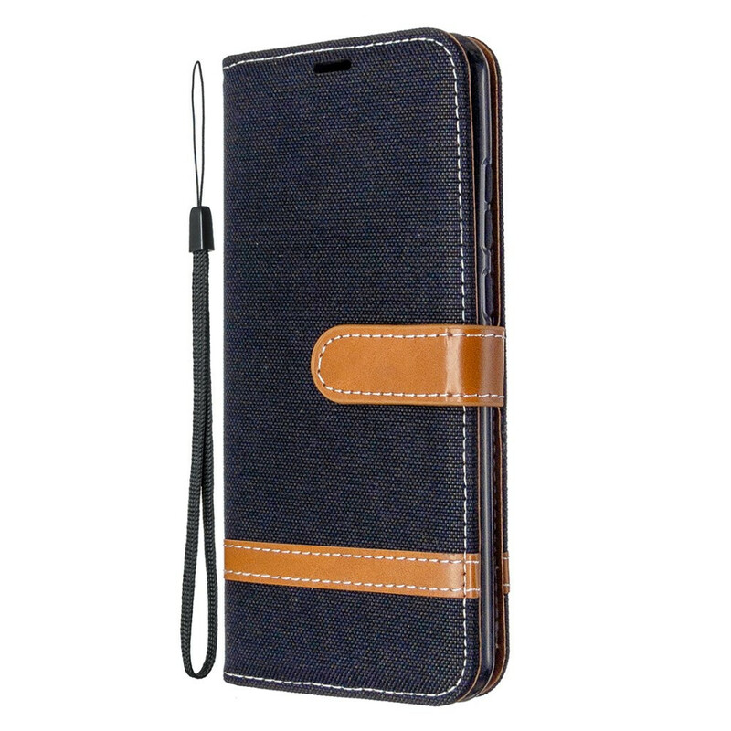 Case Huawei P Smart Plus 2020 Fabric and Leather effect with strap