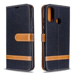 Case Huawei P Smart Plus 2020 Fabric and Leather effect with strap