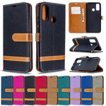 Case Huawei P Smart Plus 2020 Fabric and Leather effect with strap