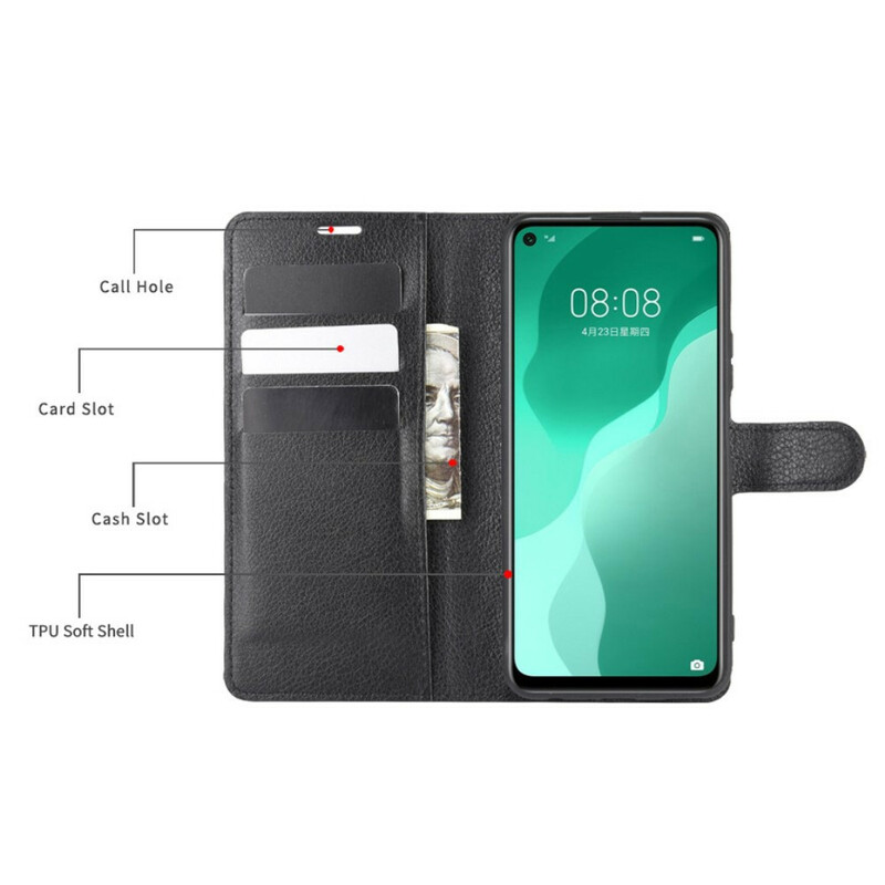 Cover Huawei P40 Lite 5G Simili Cuir Lychee Classique