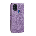 Case Samsung Galaxy A21s Tribal Flowers with Strap