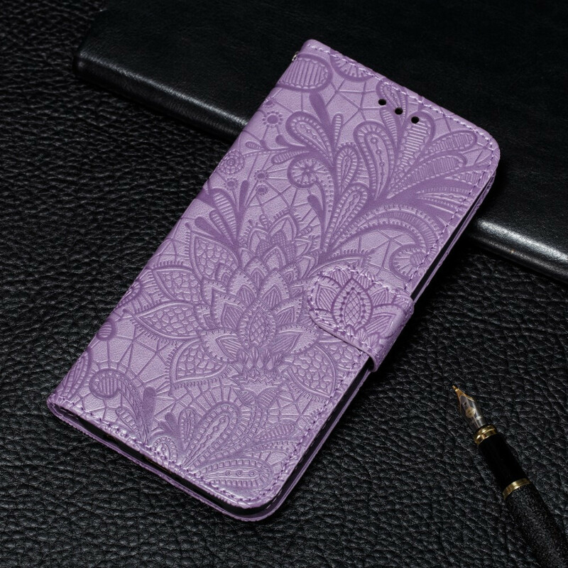 Case Samsung Galaxy A21s Tribal Flowers with Strap