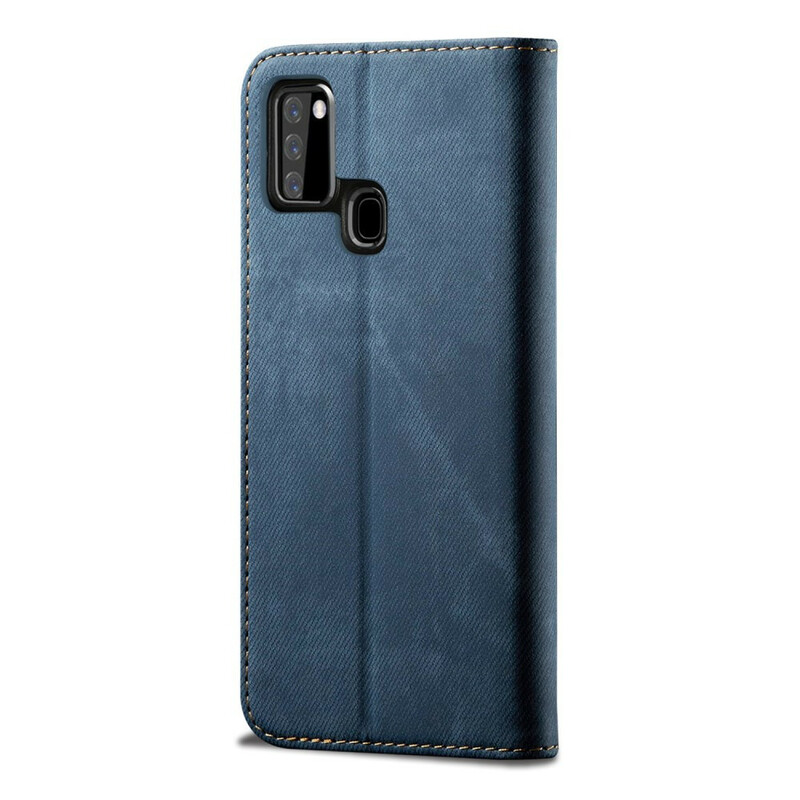 Flip Cover Samsung Galaxy A21s Tissu Jeans