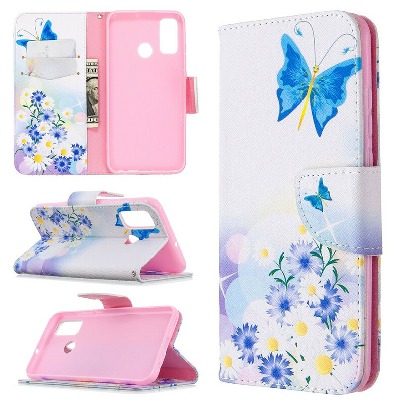 Case Huawei P Smart 2020 Painted Butterflies and Flowers