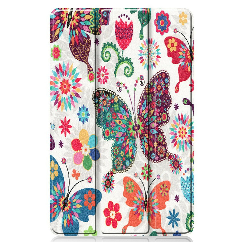 Smart Case Samsung Galaxy Tab S6 Lite Butterflies and Flowers Retro