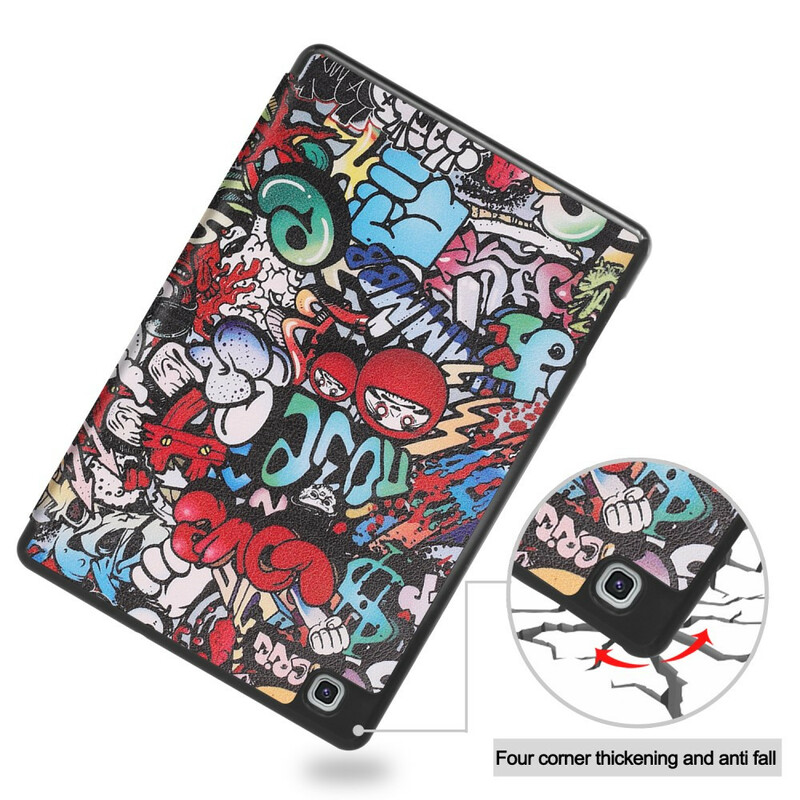 Smart Case Samsung Galaxy Tab S6 Lite Porte-Crayon Graffitis