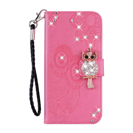Cover Huawei Y5p Hibou Mandala et Breloque