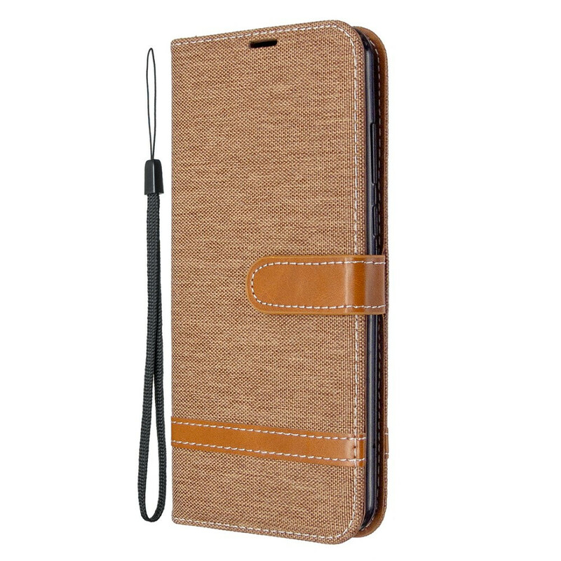 Case Huawei Y6p Fabric and Leather effect with strap
