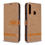 Case Huawei Y6p Fabric and Leather effect with strap