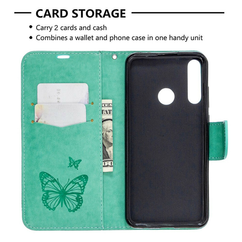Cover Huawei Y6p Butterflies and Oblique Flap
