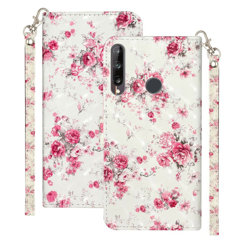 Cover Huawei Y6p Flowers Light Spots with Strap