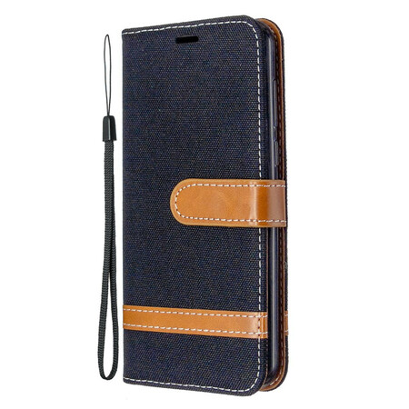 Huawei Y5p Fabric and Leather Effect Case with Strap