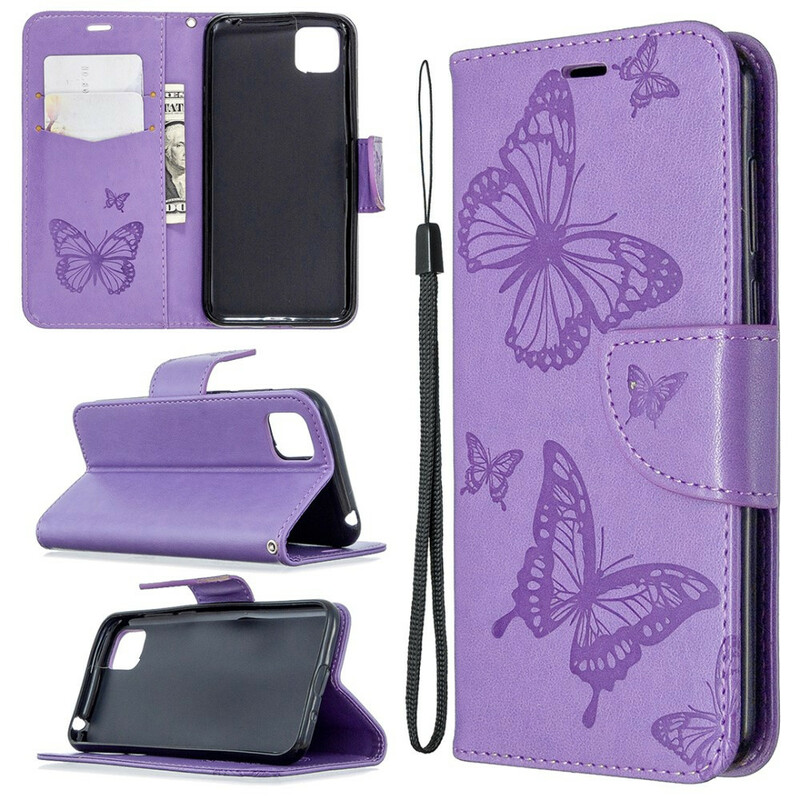 Case Huawei Y5p Butterflies and Oblique Flap