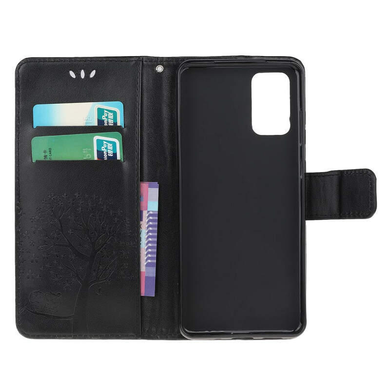 Case Samsung Galaxy Note 20 Tree and Owls with Strap