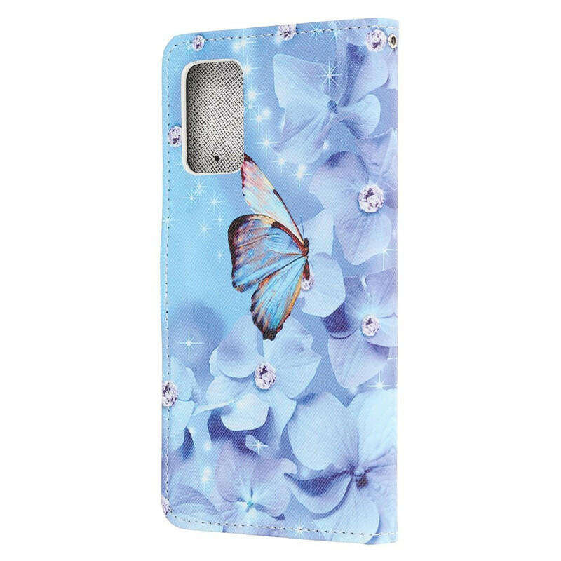 Case Samsung Galaxy Note 20 Diamond Butterflies with Lanyard