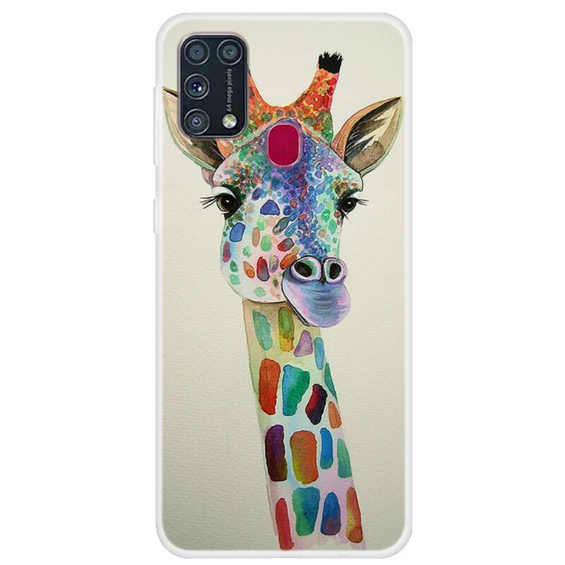Case Samsung Galaxy M31 Giraffe Colorful