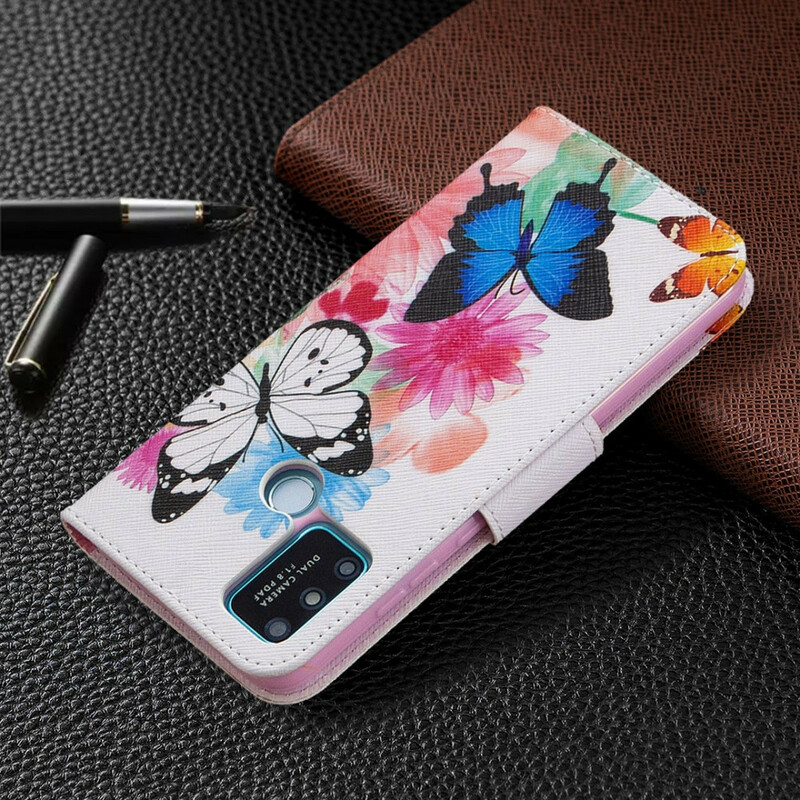 Honor 9A Butterflies and Flowers Painted Case